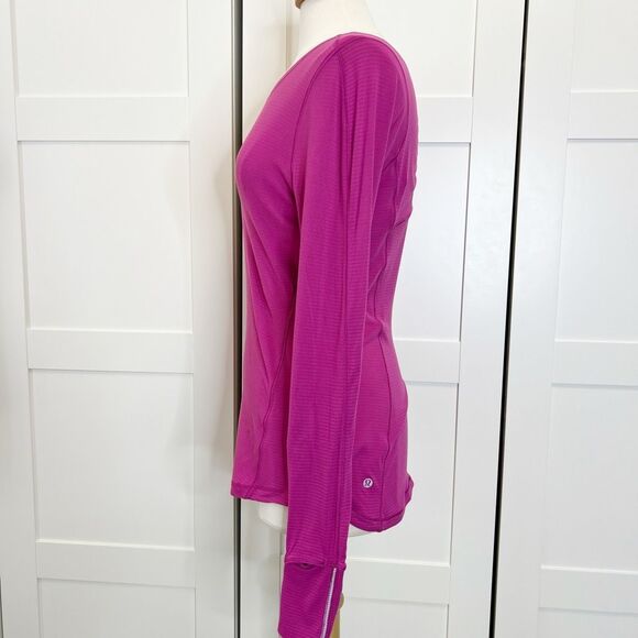Lululemon Womens Raspberry 5 Mile Long Sleeve Top Size 6 - Picture 3 of 4